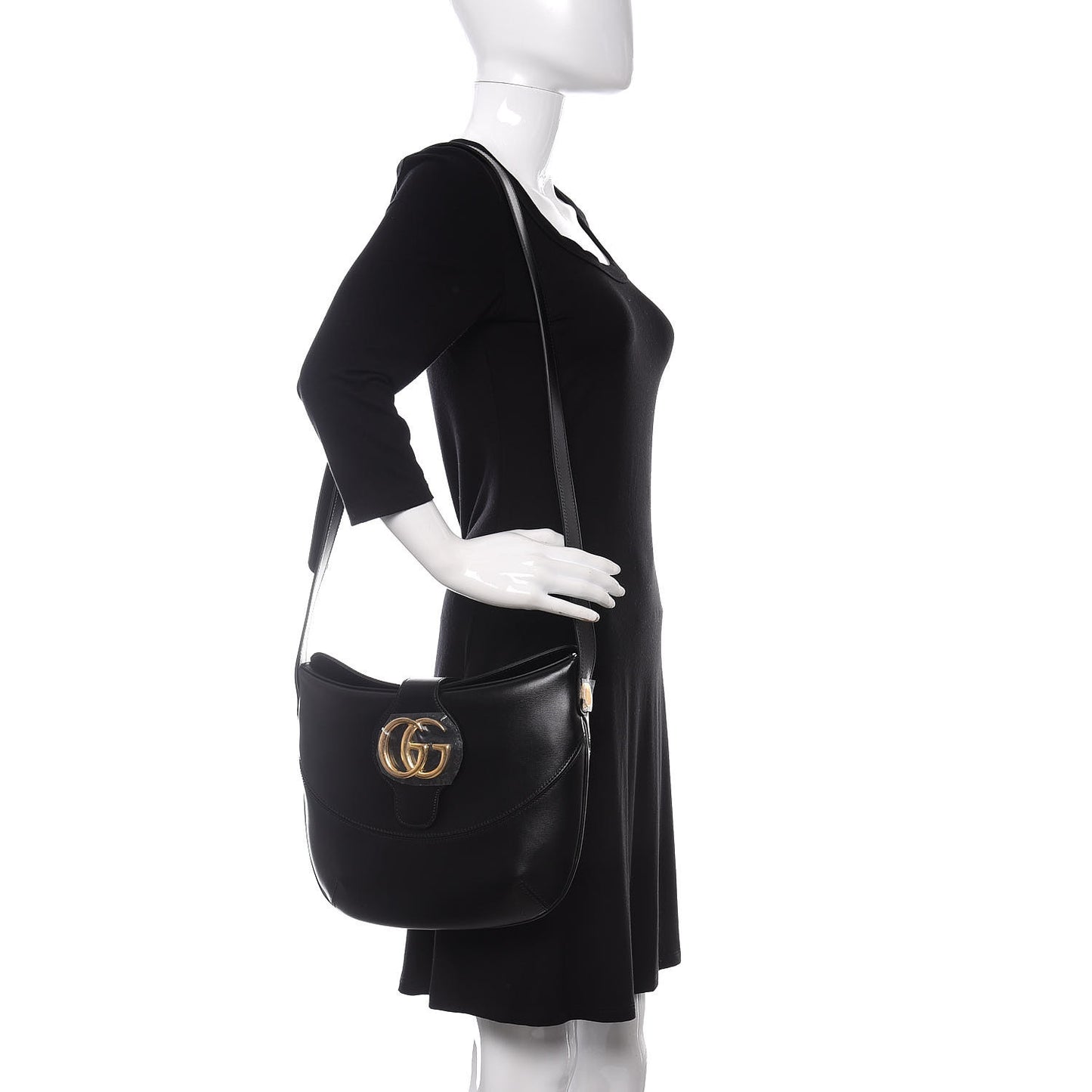 Calfskin Medium Arli Shoulder Bag Black