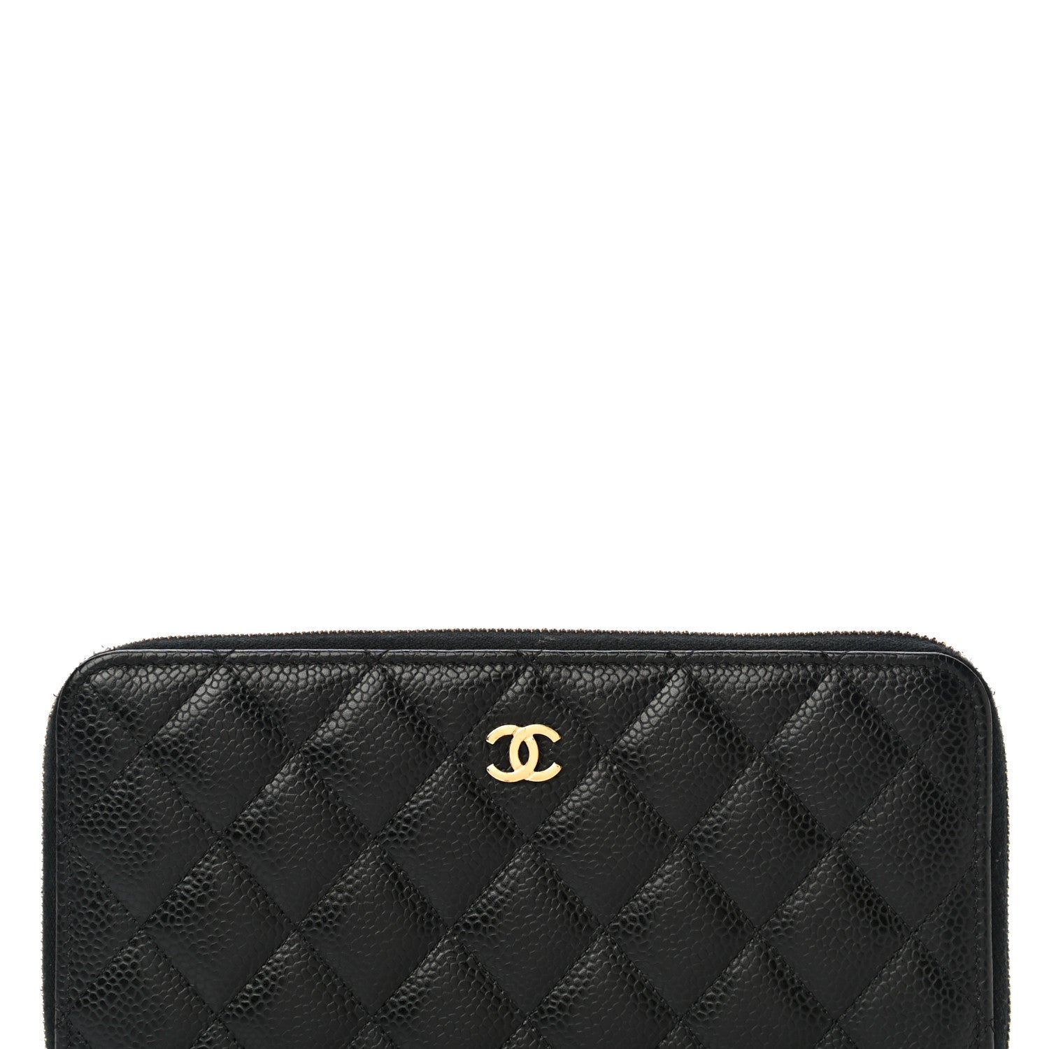 Chanel Caviar Quilted Large Gusset Zip Around Wallet Black 9 of 12