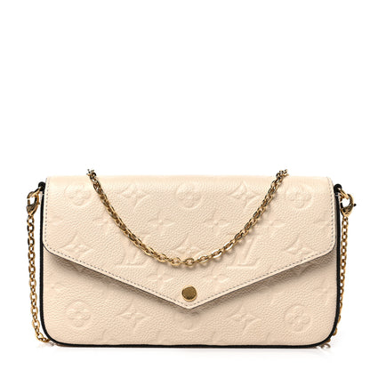 Louis Vuitton Empreinte Pochette Felicie Chain Wallet Cream 2 of 8