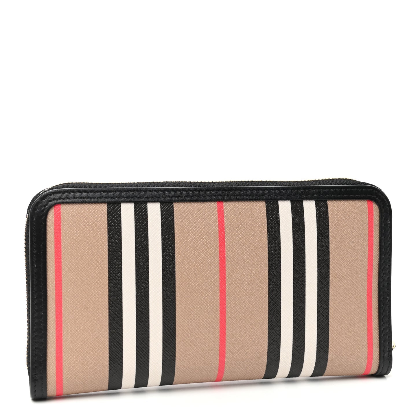 E-Canvas Icon Stripe Ziparound Wallet Archive Beige