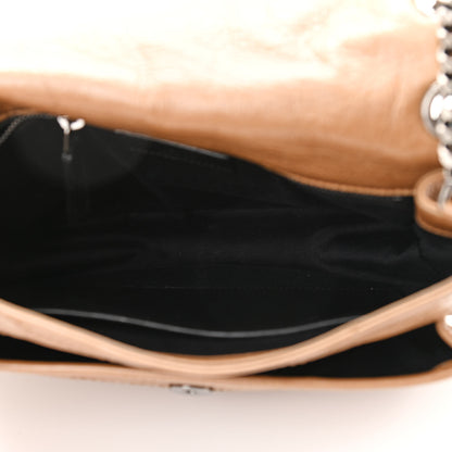Saint Laurent Crinkled Calfskin Matelasse Monogram Medium Niki Chain Satchel Natural Tan 4 of 10