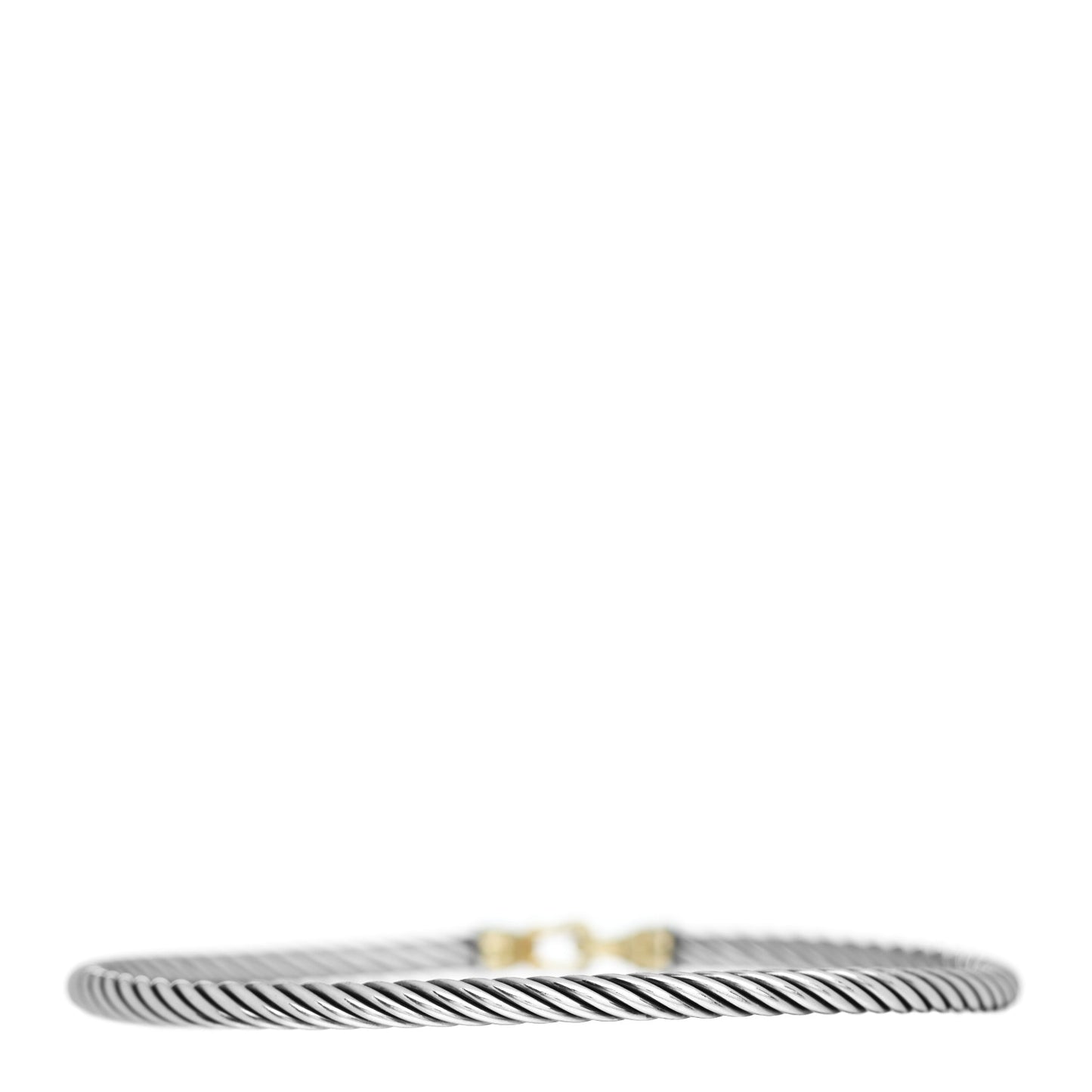 Sterling Silver 18K Yellow Gold 3mm Cable Buckle Bracelet