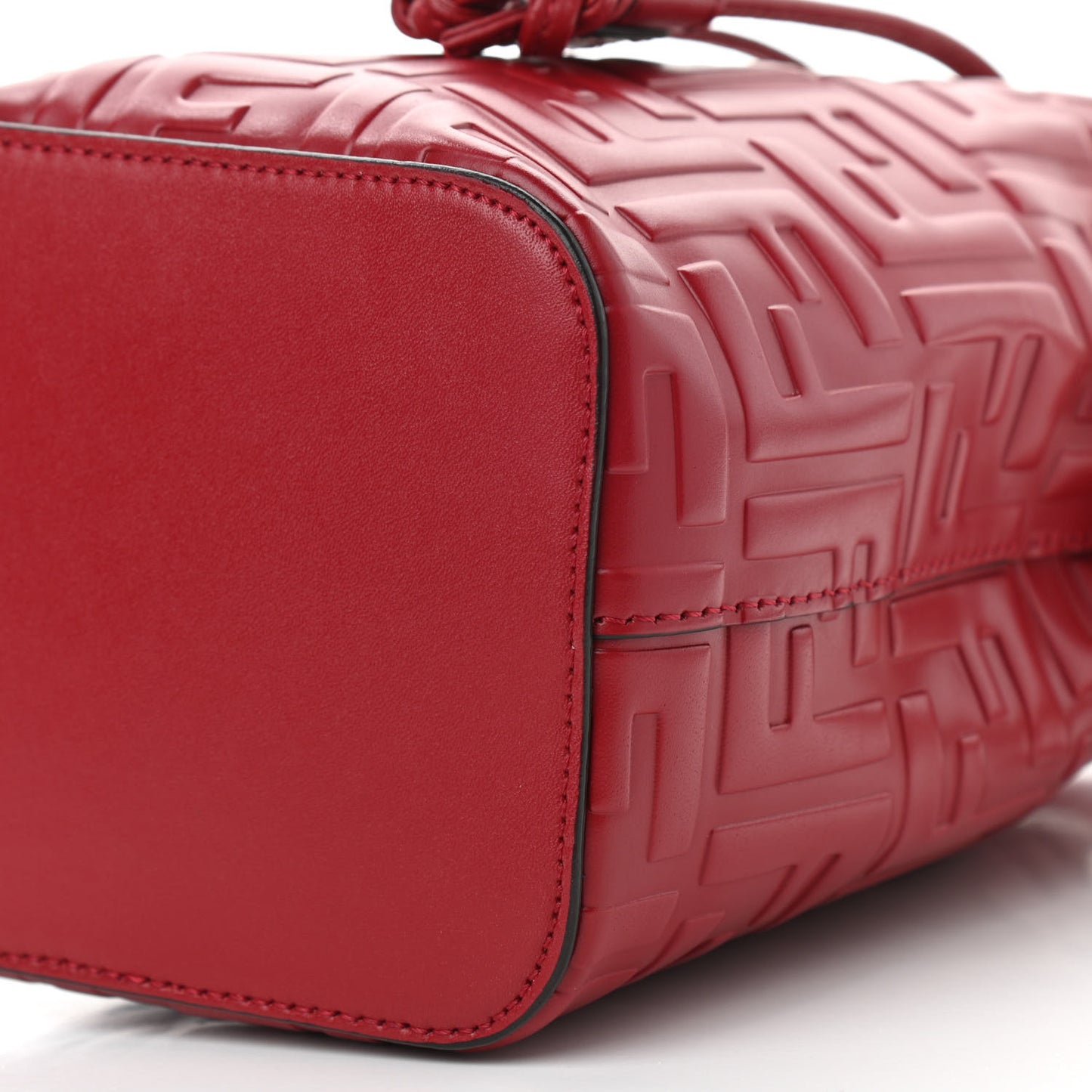 Vitello Liberty F is Fendi FF 1974 Embossed Mini Mon Tresor Bucket Bag Fragola