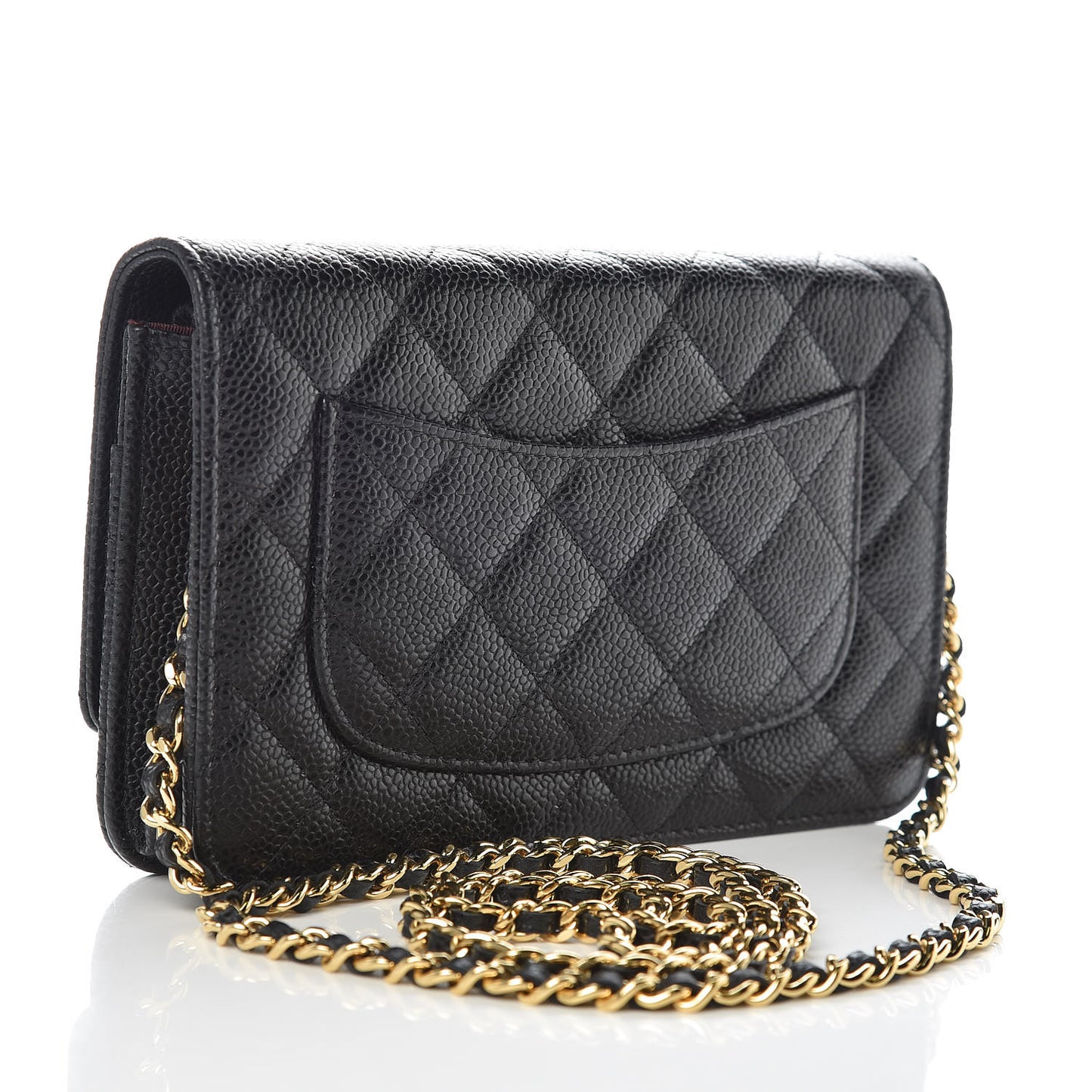 Caviar Quilted Wallet On Chain WOC Black