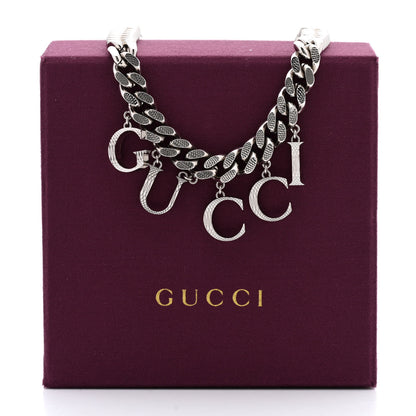 Gucci Metal Script Choker Necklace Silver 5 of 5