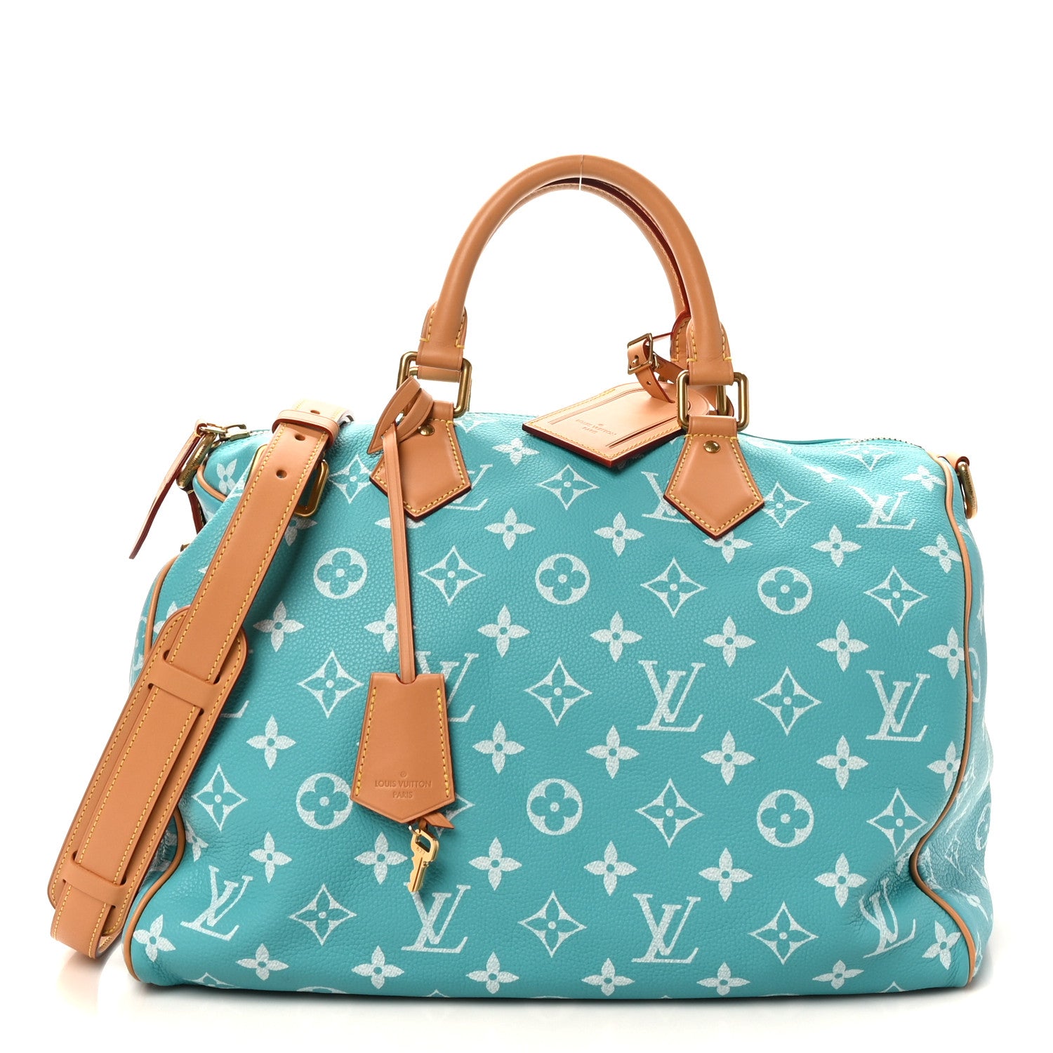 Louis Vuitton Calfskin Monogram Speedy P9 Bandouliere 40 Turquoise 1 of 10