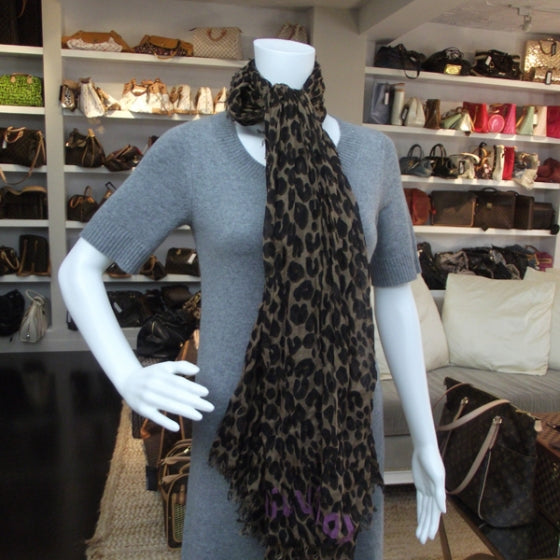 Cashmere Silk Leopard Etole