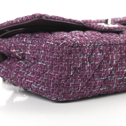 Chanel Tweed Quilted Medium Double Flap Purple Green Turquoise 9 of 13