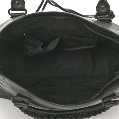 Balenciaga Shiny Grained Goatskin Black Metallic Edge City Black 5 of 8