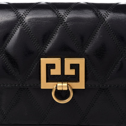 Givenchy Goatskin Quilted GV3 Mini Pocket Convertible Bag Black 8 of 8