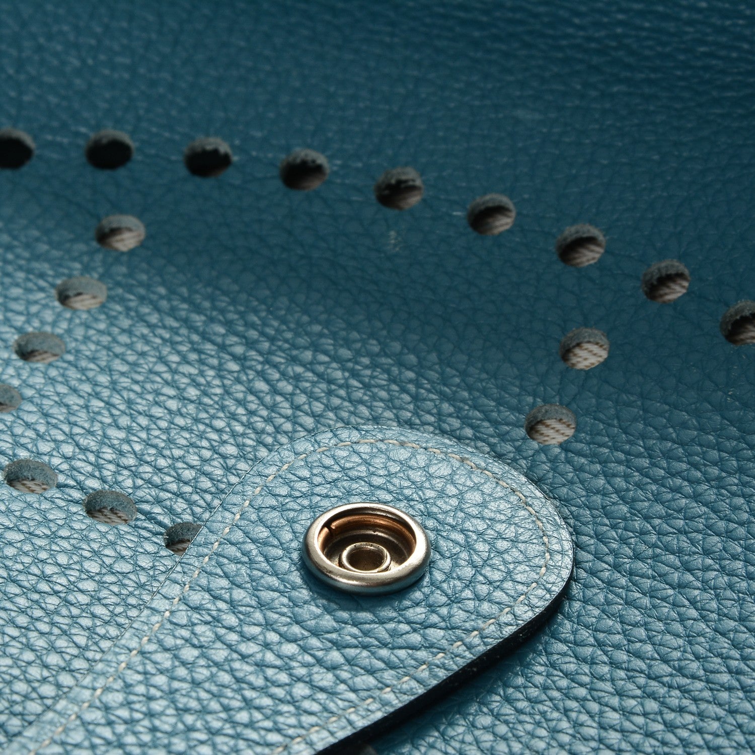 Hermes Taurillon Clemence Evelyne II GM Blue Jean 8 of 11