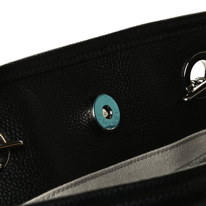 Chanel Glazed Calfskin Small Deauville Tote Black 19 of 21