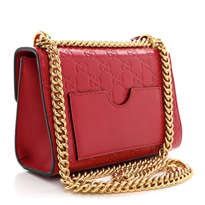 Gucci Guccissima Small Padlock Shoulder Bag Hibiscus Red 2 of 12