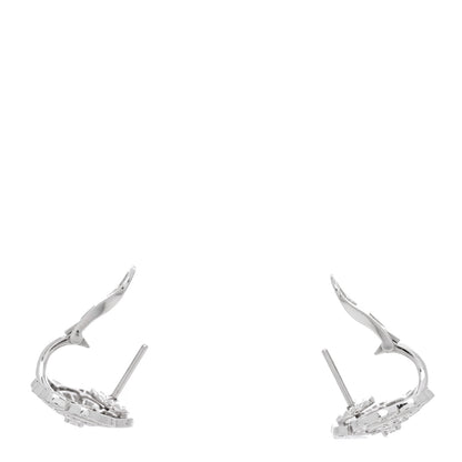 Chanel 18K White Gold Diamond Bouton de Camelia Earrings 3 of 4