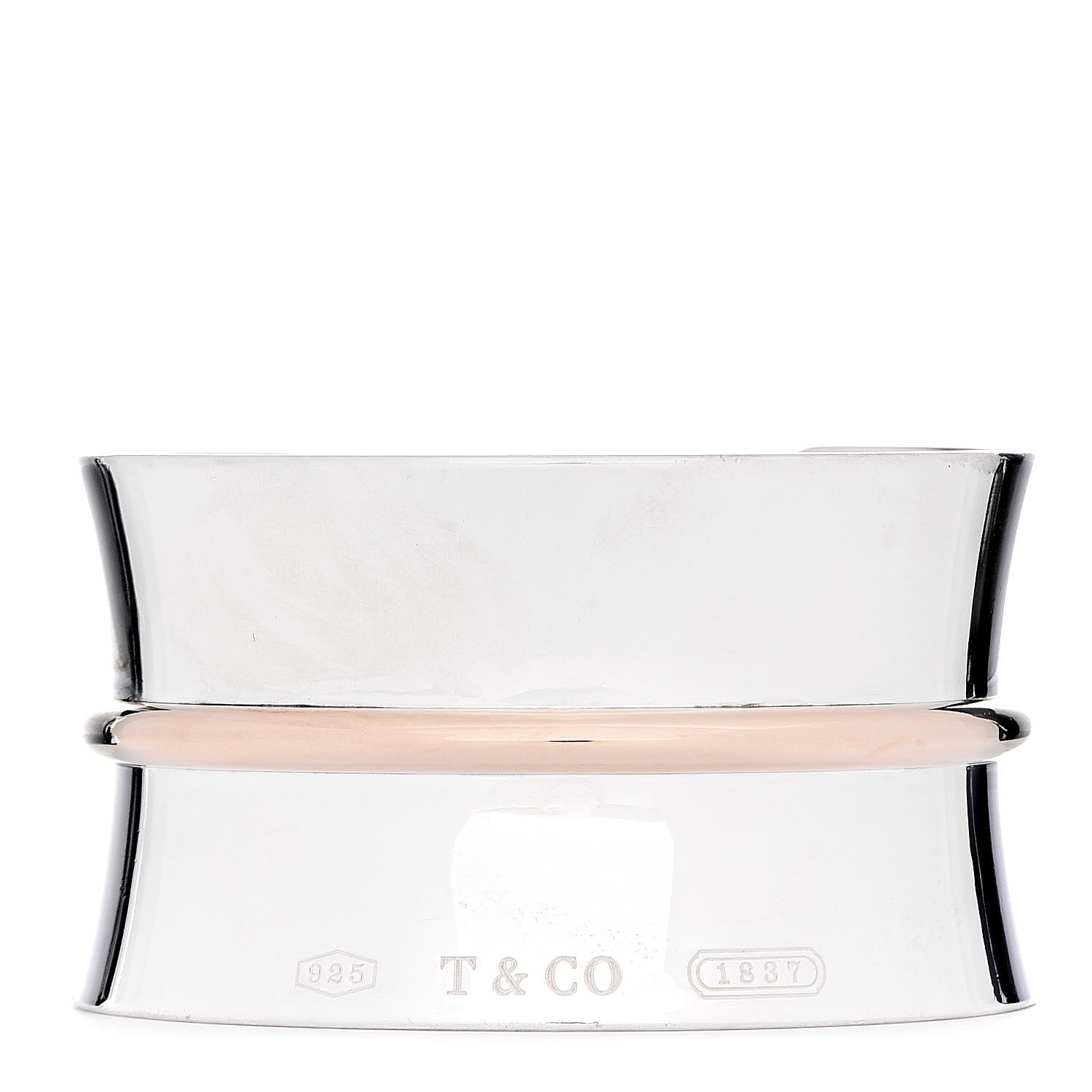 Tiffany Sterling Silver Rubedo 1837 Wide Cuff Bracelet 1 of 4