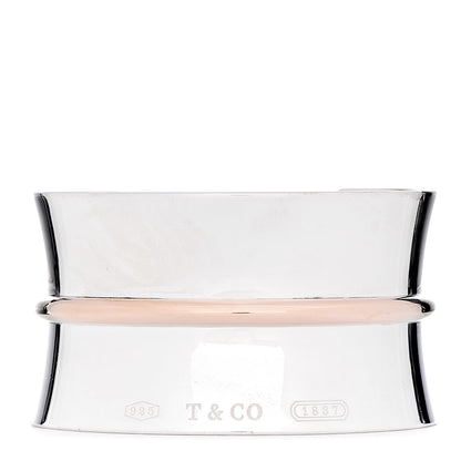 Tiffany Sterling Silver Rubedo 1837 Wide Cuff Bracelet 1 of 4