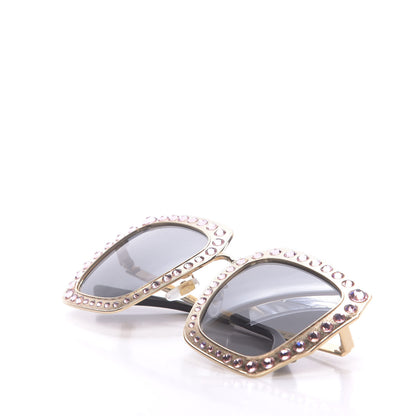 Gucci Metal Acetate Crystal Oversize GG0115S Sunglasses Rose Gold 8 of 9