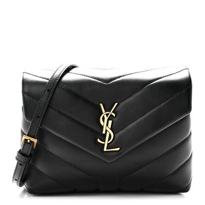 Saint Laurent Calfskin Y Quilted Monogram Toy Loulou Crossbody Bag Black 1 of 11