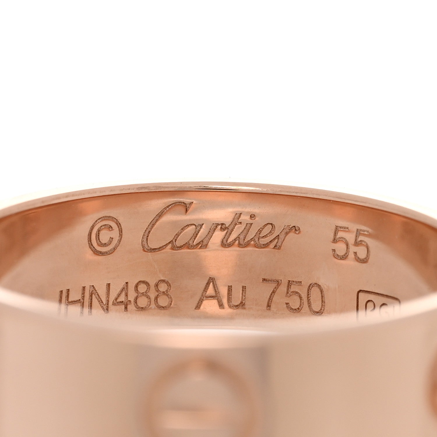 Cartier 18K Pink Gold 5.5mm LOVE Ring 55 7.25 4 of 5