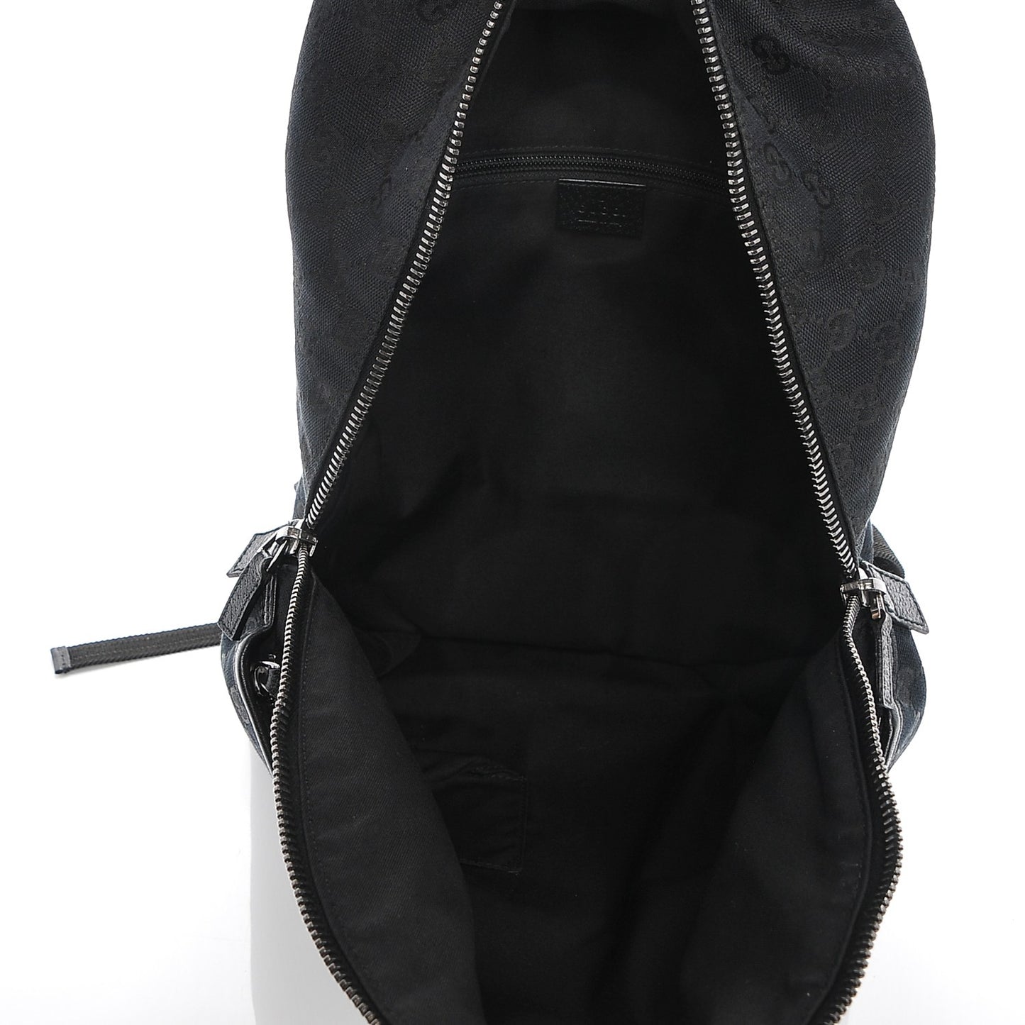 GG Monogram Web Medium Classic Backpack Black