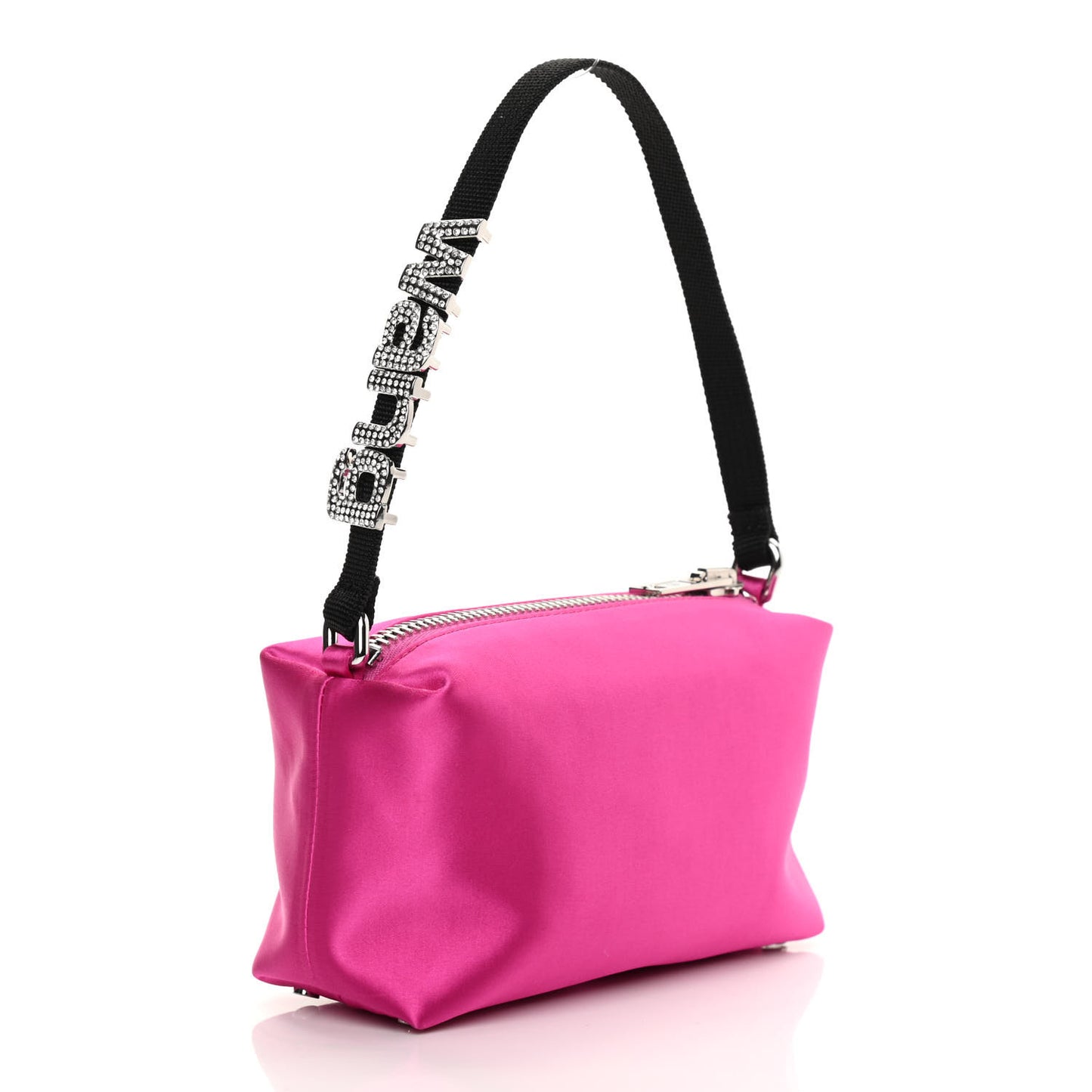 Satin Crystal Heiress Pouch Pink