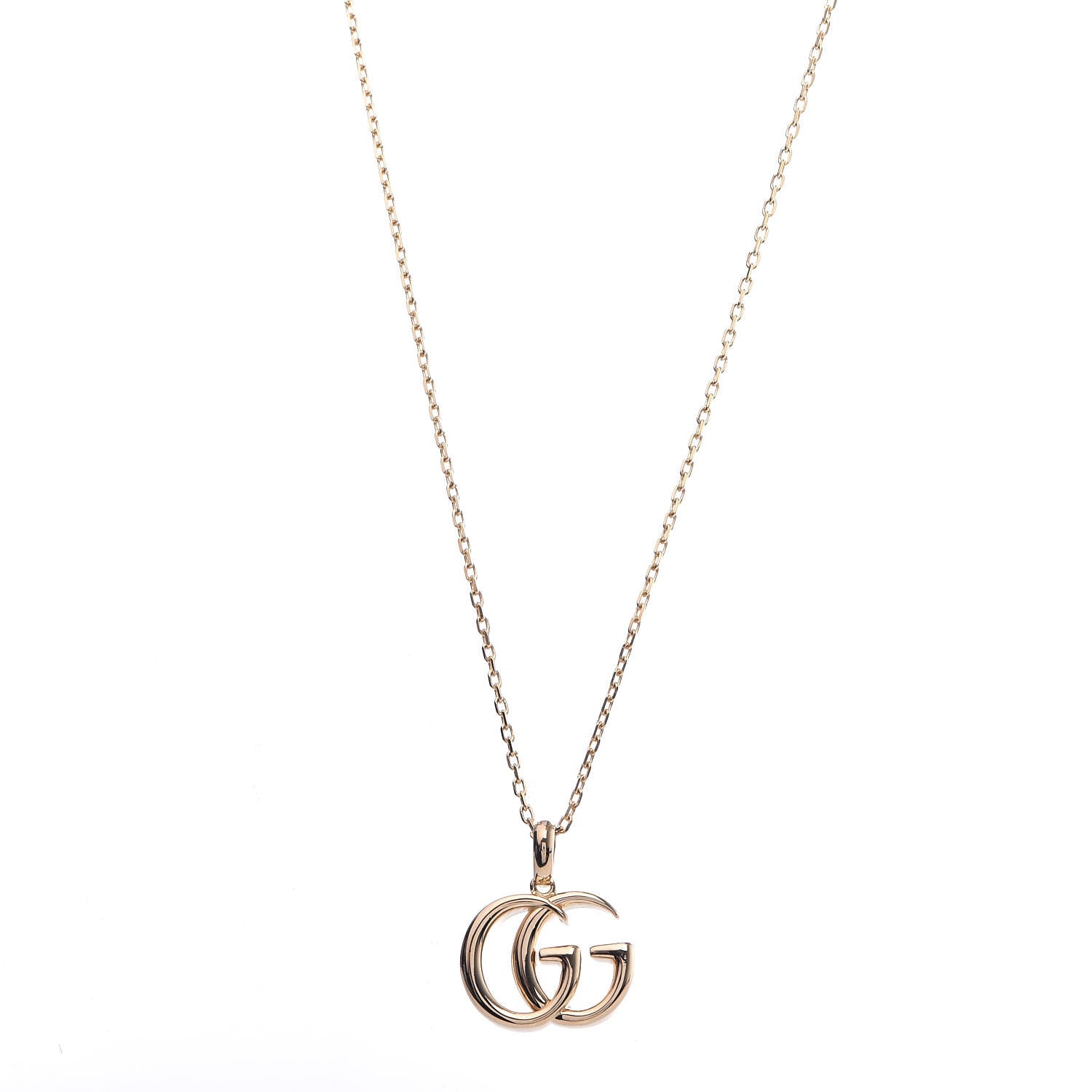 Gucci 18K Yellow Gold Running G Pendant Necklace 1 of 7