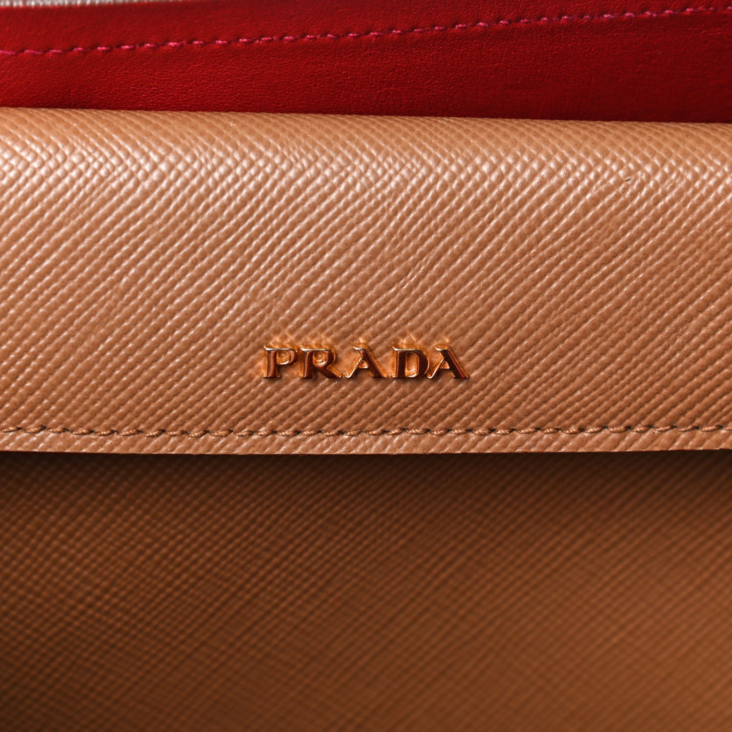 Prada Saffiano Cuir Medium Double Handle Bag Caramel Fuoco 13 of 13