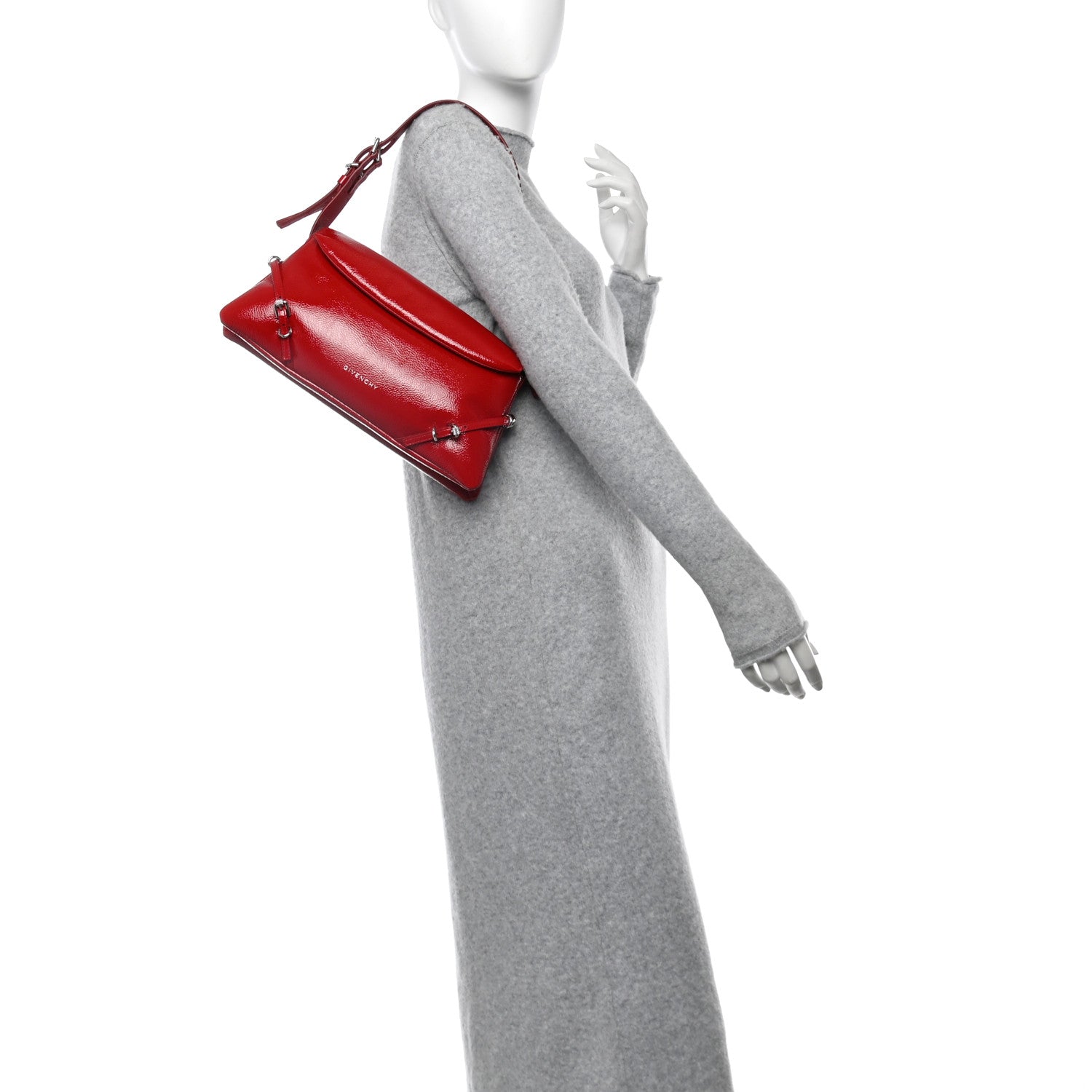 Givenchy Patent Calfskin Small P'tit Voyou Shoulder Bag Vermillon 2 of 14