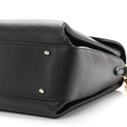 Gucci Dollar Calfskin Medium Interlocking G Top Handle Shoulder Bag Black 10 of 14