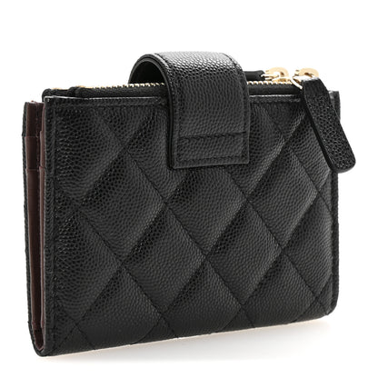 Chanel Caviar Quilted Compact Zipped Pocket Wallet Black 5 of 16