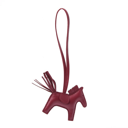 Hermes Milo Lambskin Grigri Rodeo Horse Bag Charm PM Rubis 1 of 4