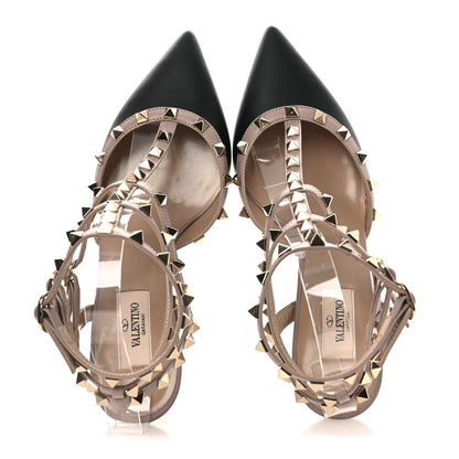 Valentino Garavani Calfskin Nappa Rockstud Ankle Strap 65mm Pumps 38.5 Black Poudre 2 of 11