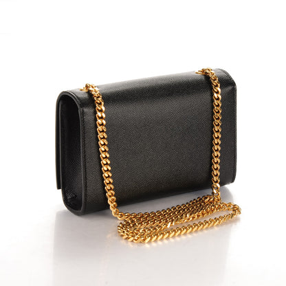 Saint Laurent Grain De Poudre Small Monogram Kate Satchel Black 3 of 7