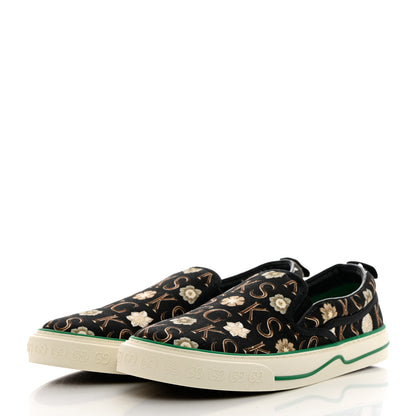 Gucci X KEN SCOTT Canvas Floral Print Mens Tennis 1977 Slip On Sneakers 9.5 Black Ivory 3 of 8