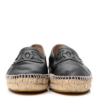 Chanel Lambskin CC Espadrilles 40 Black 2 of 5