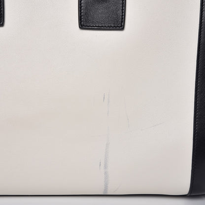 Saint Laurent Calfskin Bicolor Small Sac De Jour White Black 8 of 10