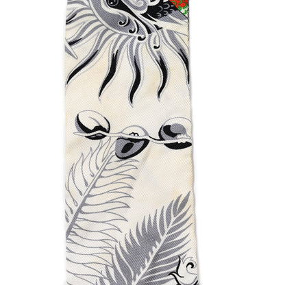 Hermes Silk Mythiques Phoenix Coloriages Twilly Blanc Noir Multicolor 5 of 5