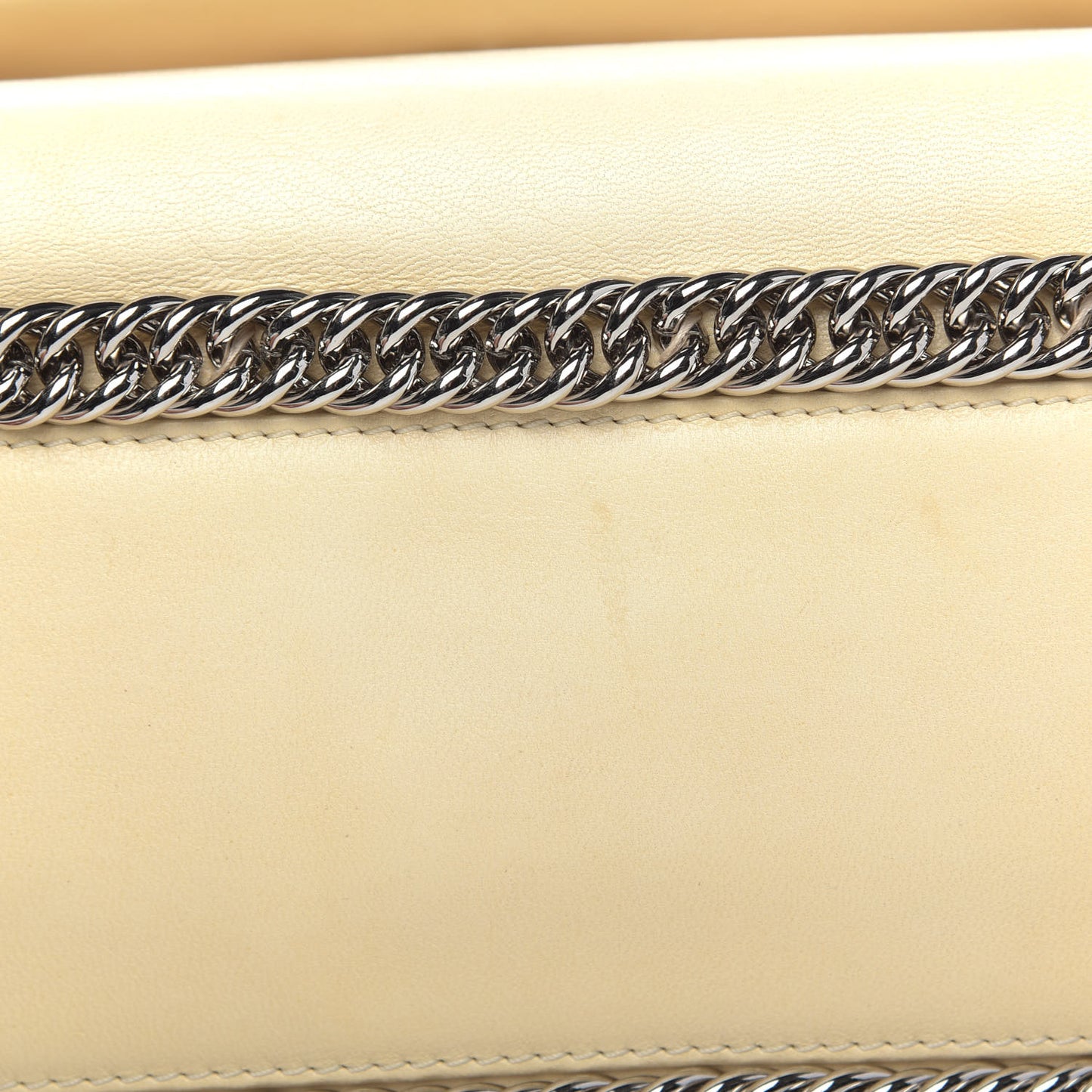 Washed Lambskin Quilted Bijoux Chain Accordion Flap White