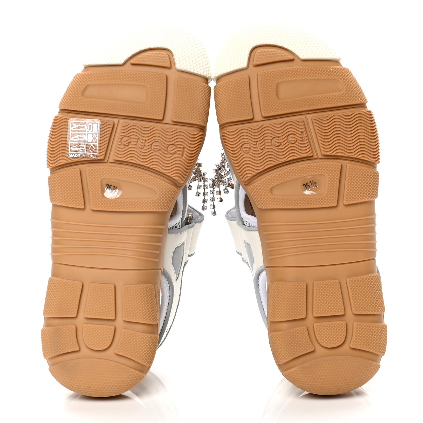 Mesh Fabric Tinsel Sport Sandals 35.5 White Silver
