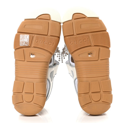 Gucci Mesh Fabric Tinsel Sport Sandals 35.5 White Silver 4 of 4