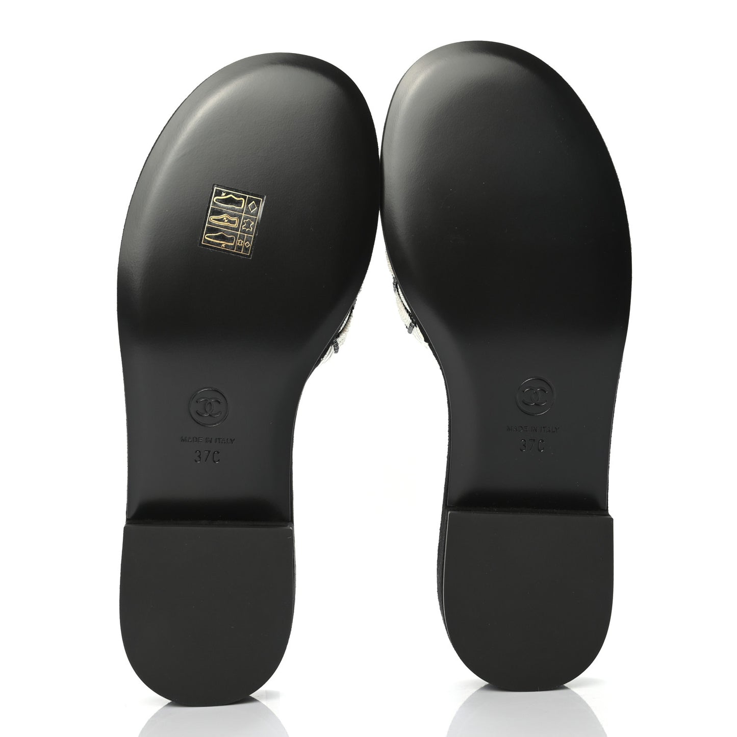 Pearl Embroidery CC Mules 37 Black White