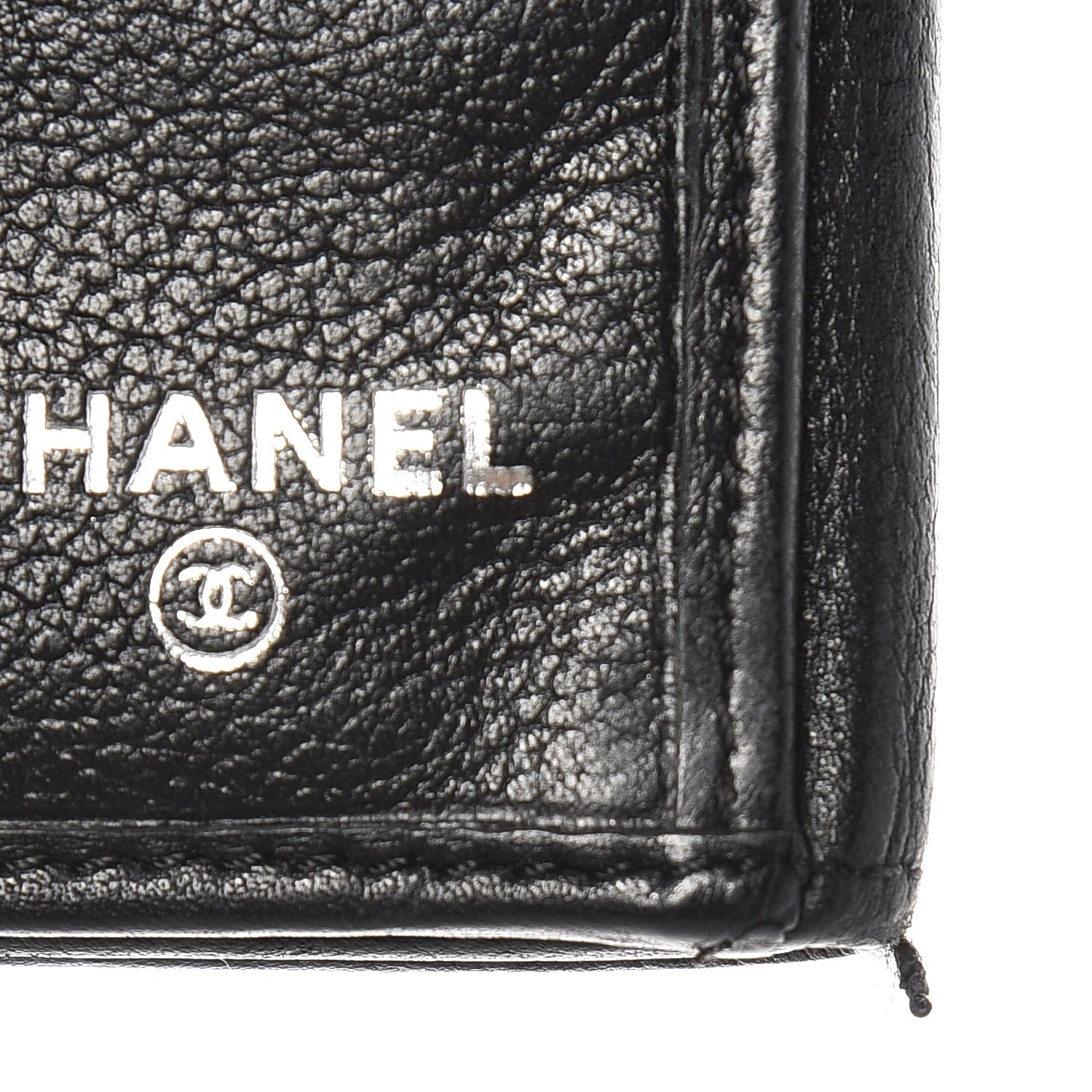 Chanel Goatskin Camellia Embossed Flap Wallet Black 9 of 11