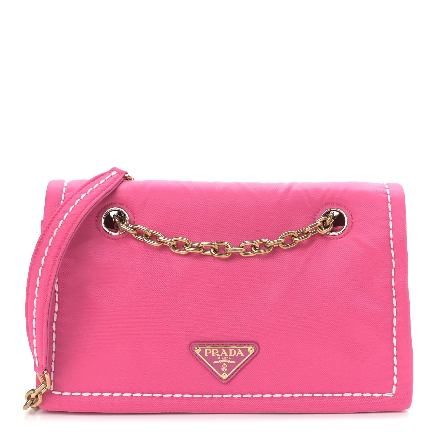 Prada Nylon Tessuto Chain Shoulder Bag Fuxia 1 of 8