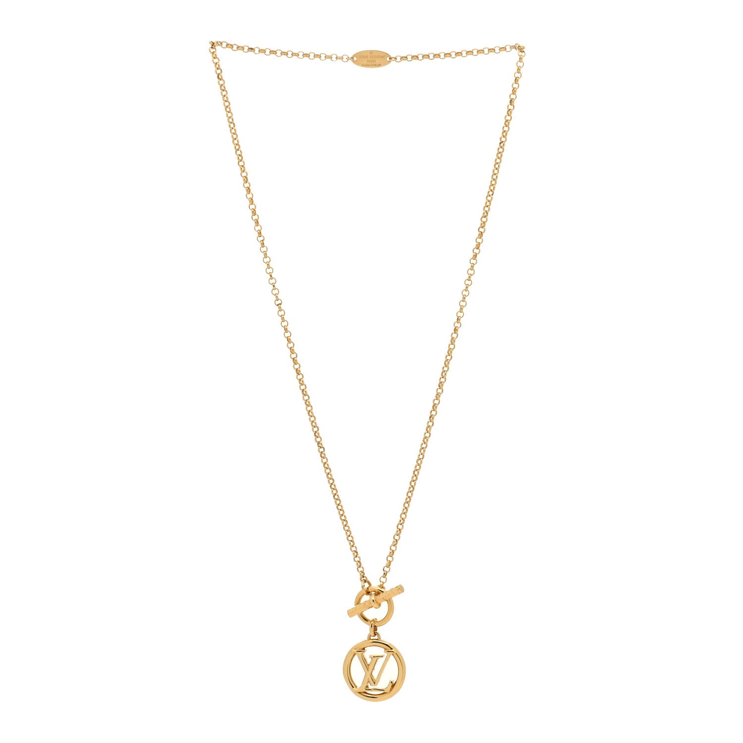 Louis Vuitton Metal Baby Louise Necklace Gold 3 of 4