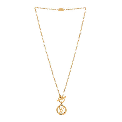Louis Vuitton Metal Baby Louise Necklace Gold 3 of 4