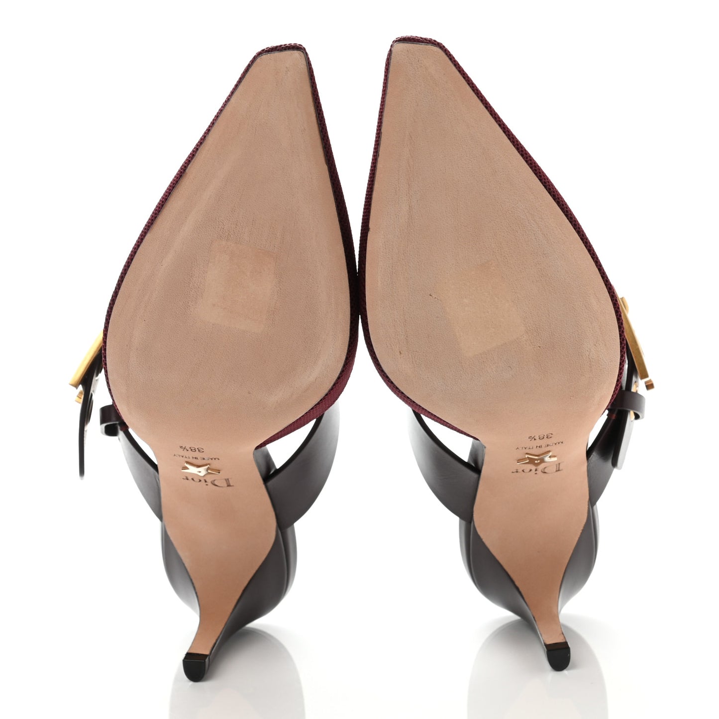 Technical Fabric Calfskin D-Dior 65mm Mules 38.5 Rouge Black