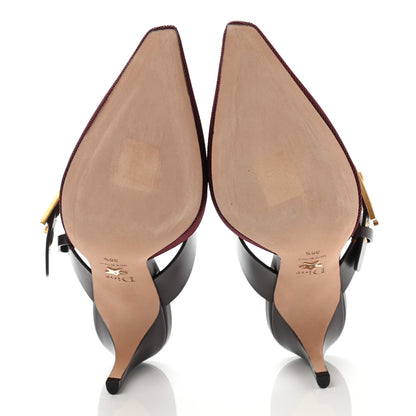 Christian Dior Technical Fabric Calfskin D-Dior 65mm Mules 38.5 Rouge Black 5 of 9