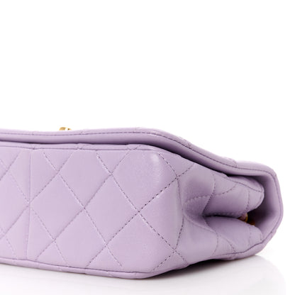Chanel Lambskin Quilted Braided CC Small Flap Lilac 10 of 11