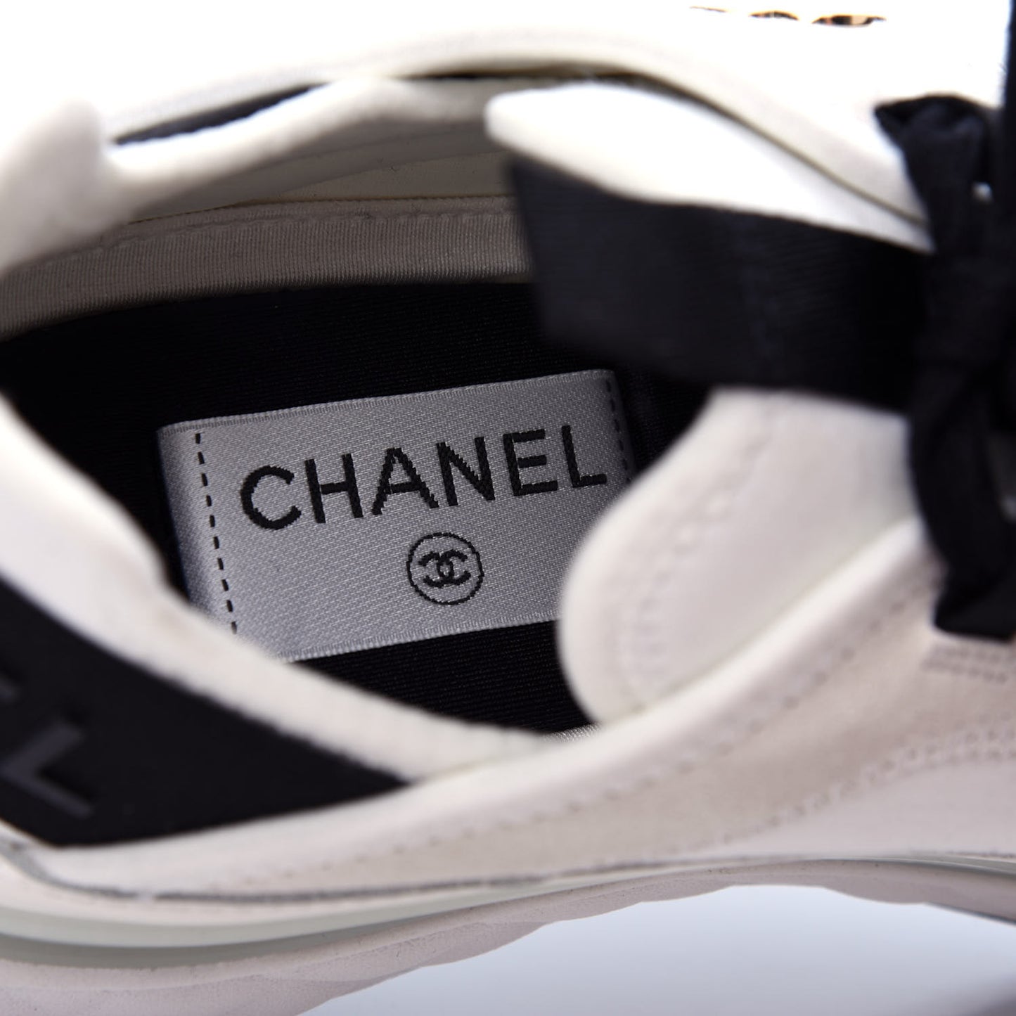Velvet Calfskin Mixed Fibers CC Sneakers 39 Ivory Black