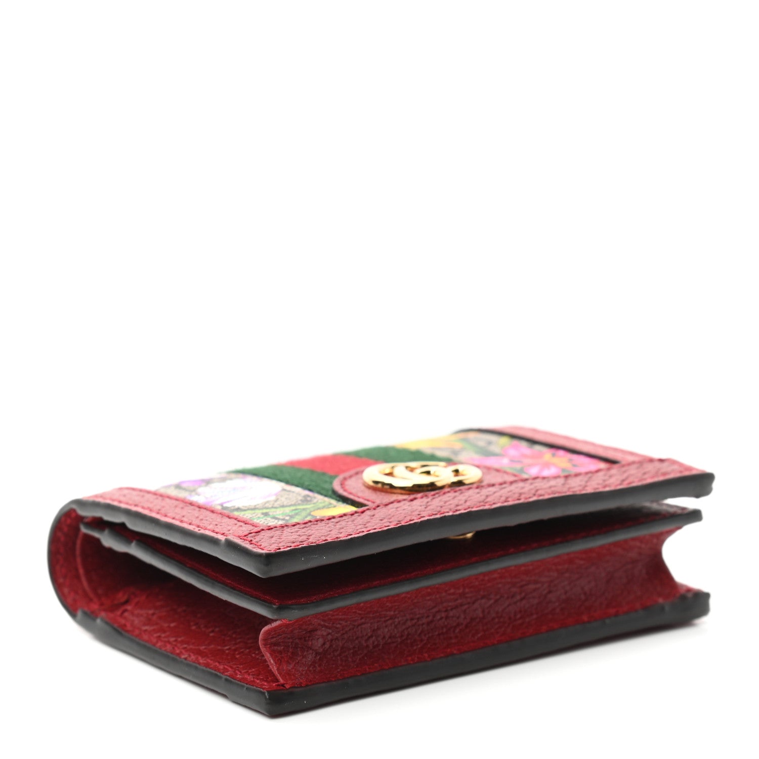 Gucci GG Supreme Monogram Flora Web Ophidia Card Case Red 4 of 7